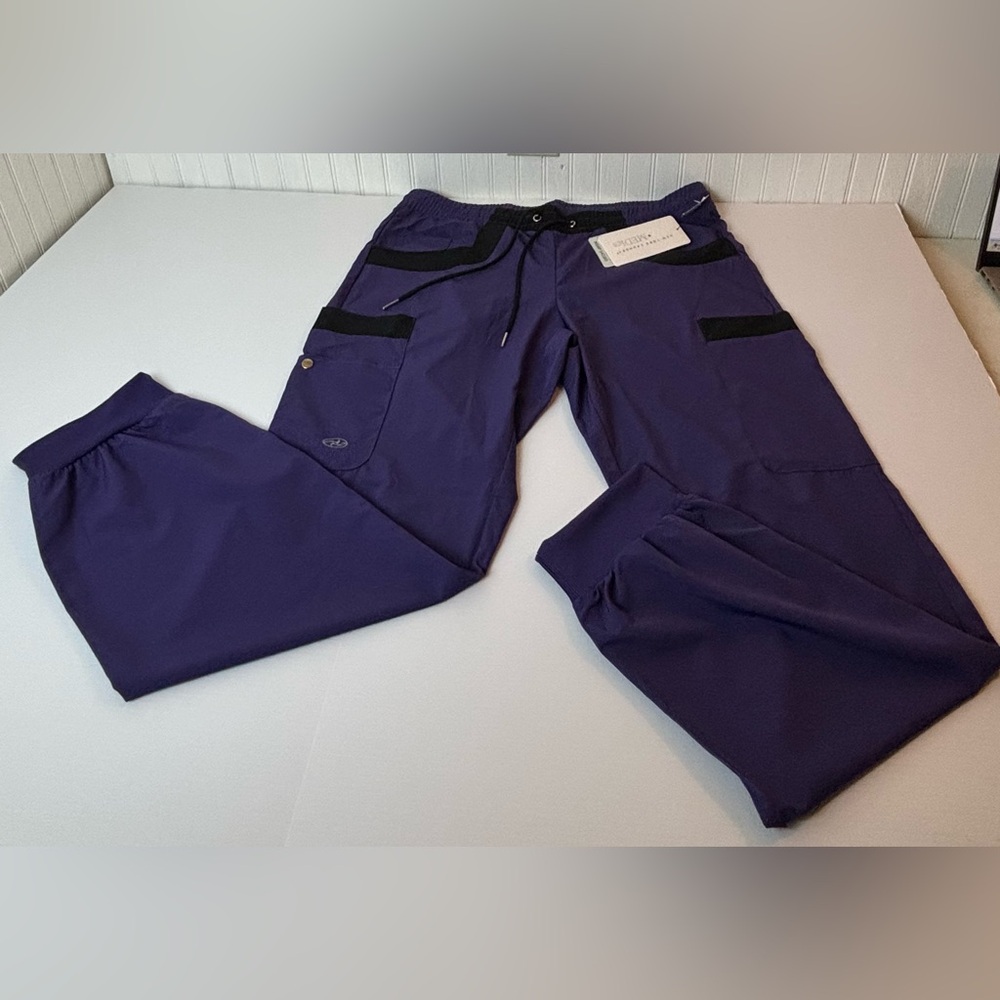 NWT New York Laundry MEDics Womens Scrub/Medical Pants Purple Size XL